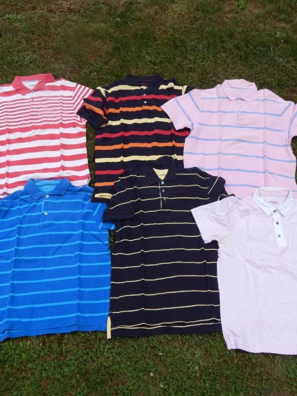 Charles Tyrwhitt Polo Lot Mens Polo Shirts Golf Lot of 6 Stripes Striped Large